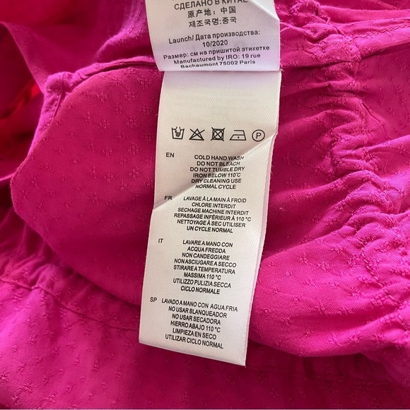 IRO Jelle Sleeveless Hot Pink Textured Weave Drawstring Top EUC Size FR 36/US 4 - Picture 8 of 9